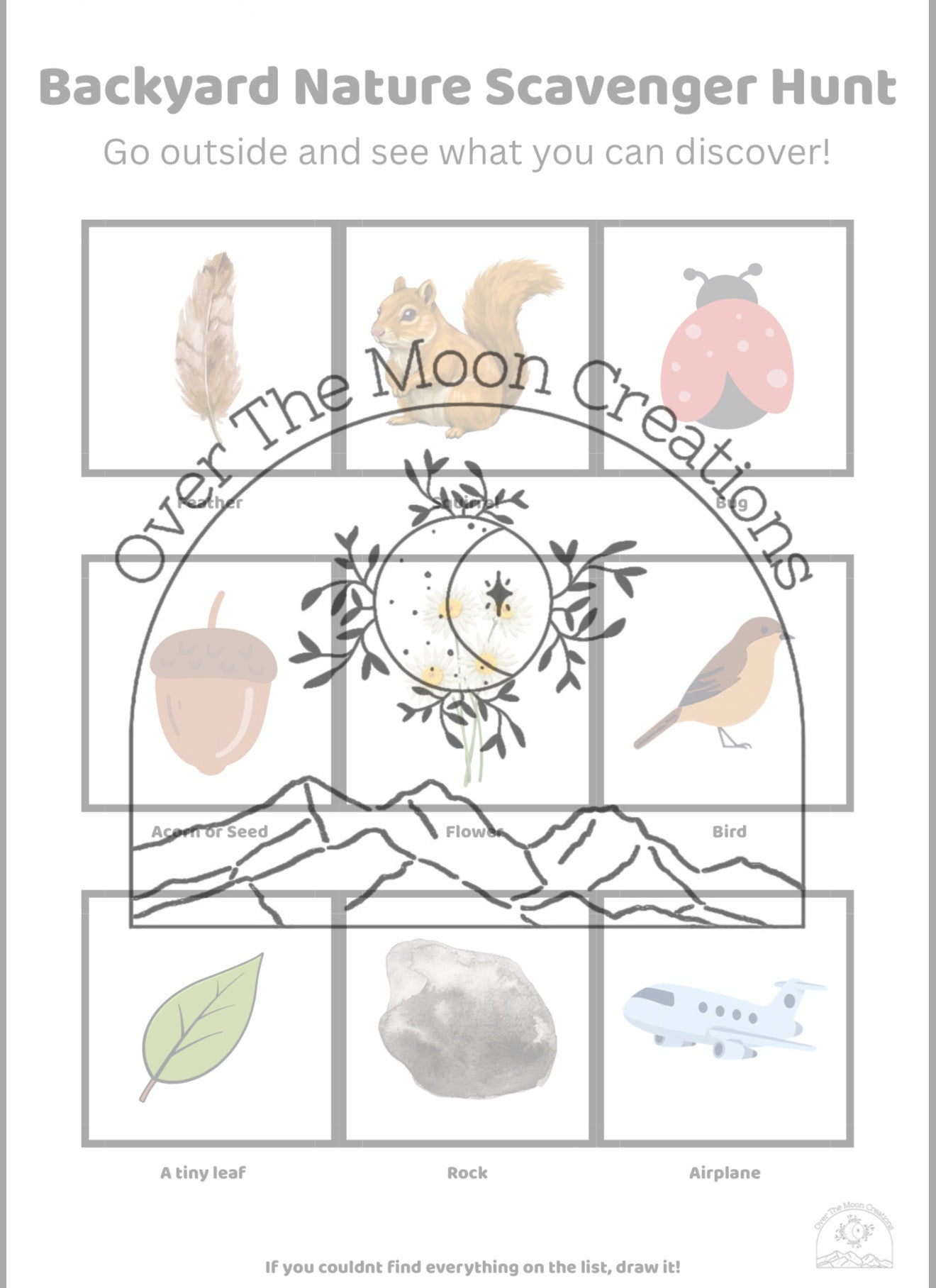 Backyard Nature Scavenger Hunt